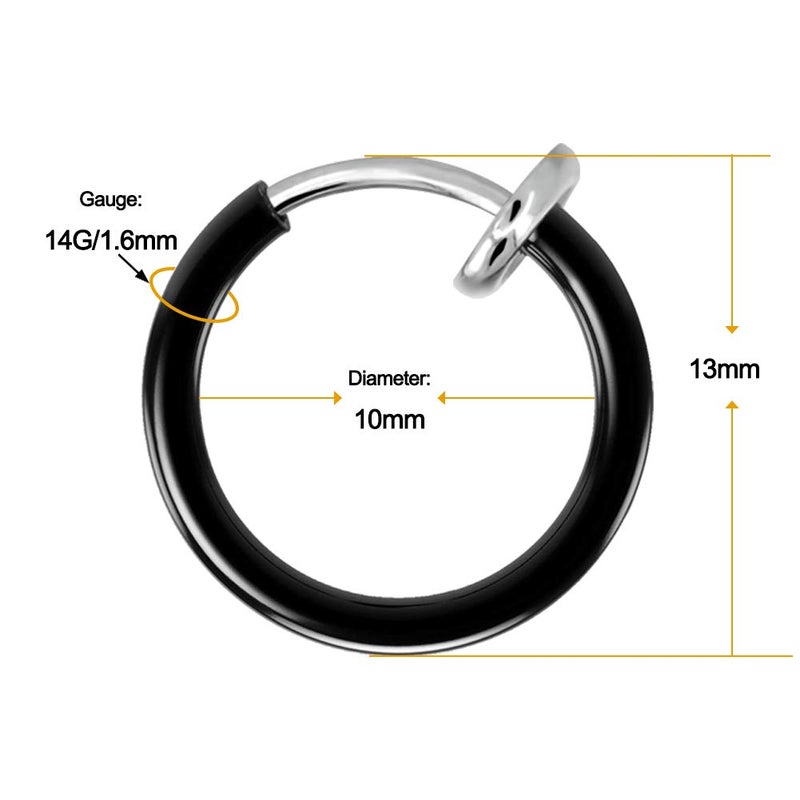 COCHARM Fake Nose Ring Non Piercing Nose Hoop Fake Faux Septum Jewelry Fake Lip Rings Unpierced Clicp on Nose Hoop Non Piercing Earrings - Image 3